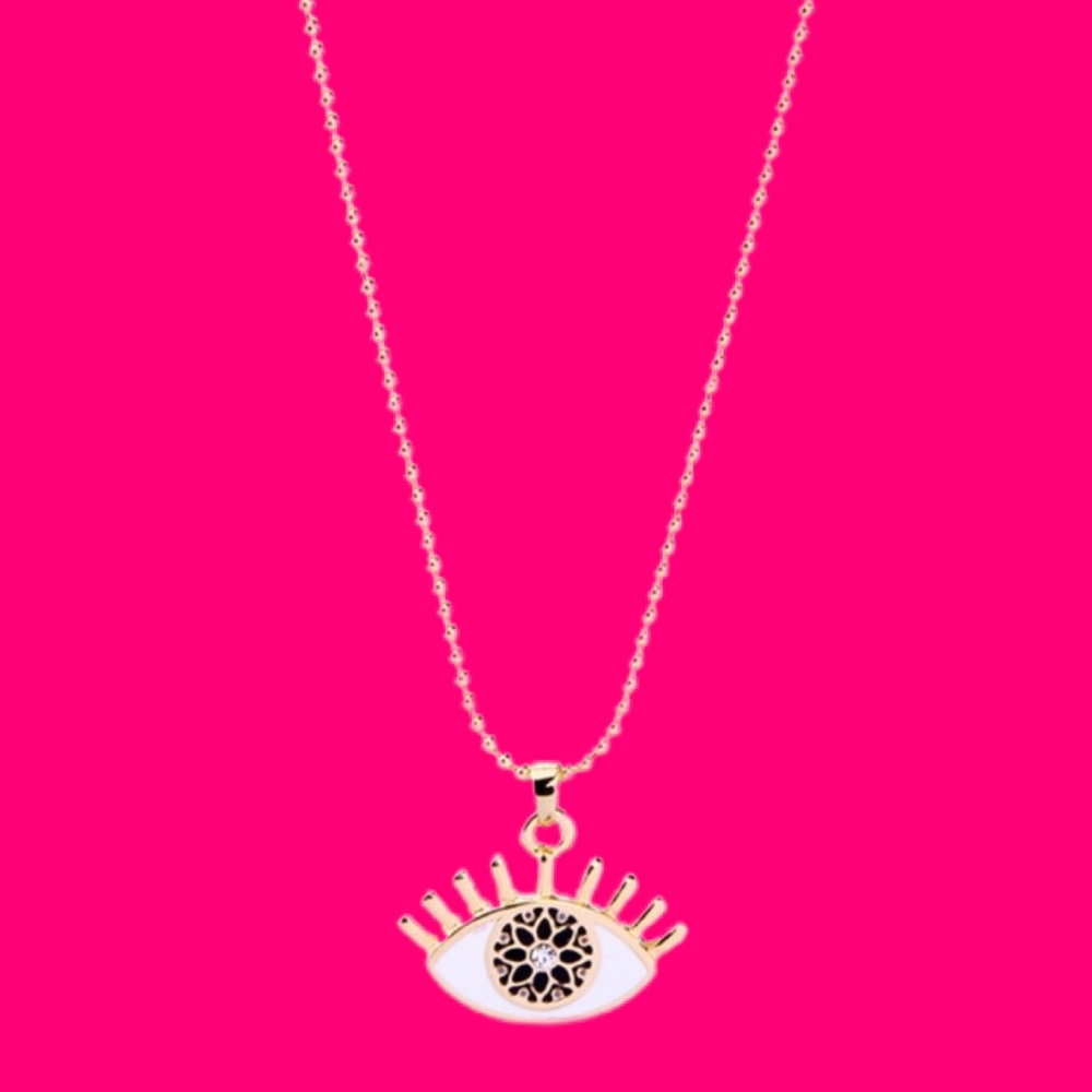 Trendy Evil Eye Necklace - Boho - Enamel Hippy